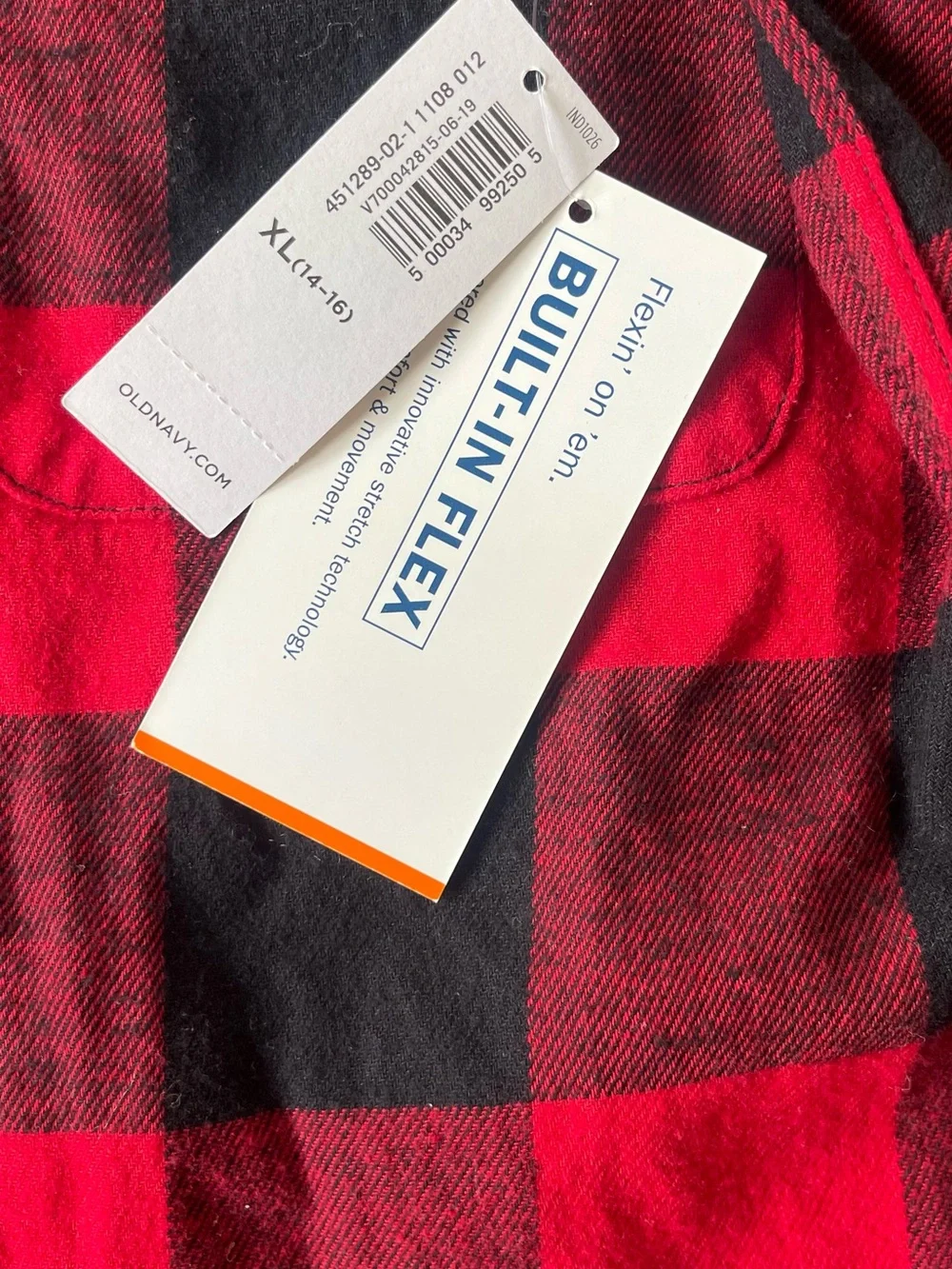 NWT Old Navy Red and Black Buffalo Plaid Shirt Kids Unisex Size XLarge (14-16)
